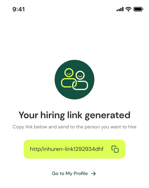 Hiring link created